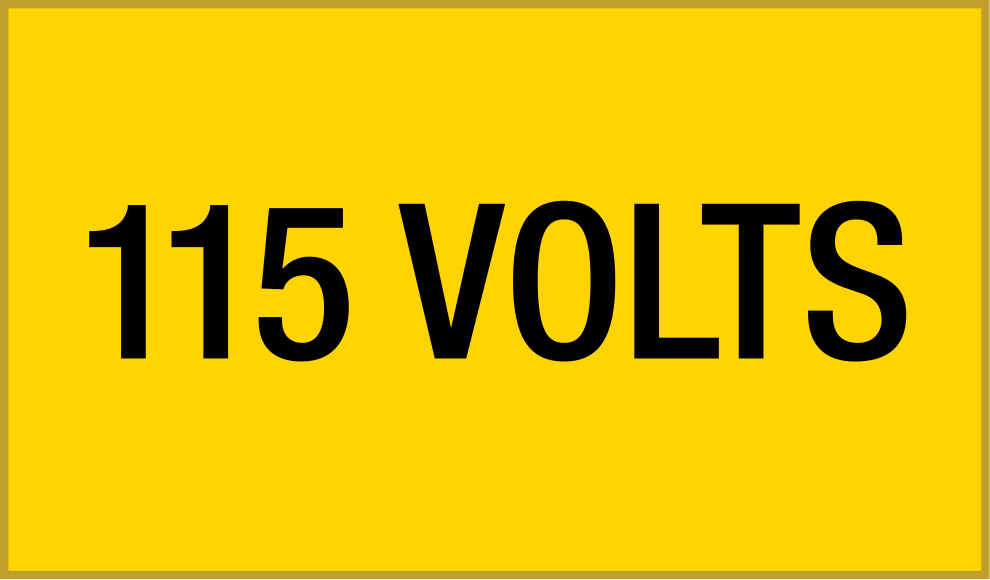 Yansıtıcı Elektrikli Ekipman Etiketleri, 1-3/8“ Yükseklik x 1-7/8” Genişlik, (115 Volt)