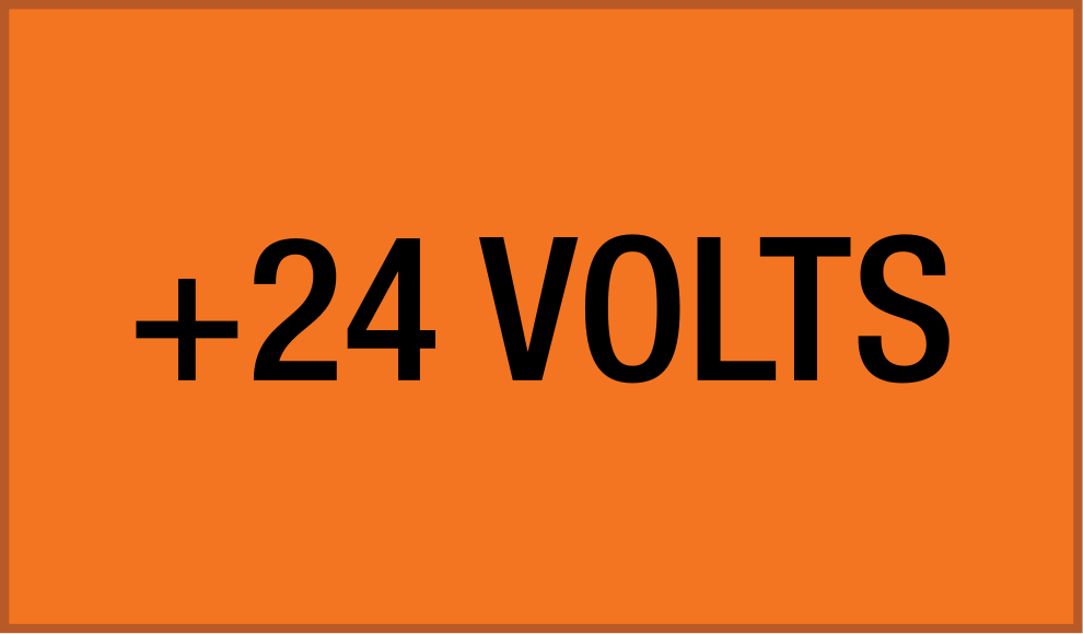 Elektrikli Ekipman Etiketleri, 2-1/4“ Yükseklik x 9” Genişlik, (+24 Volt)