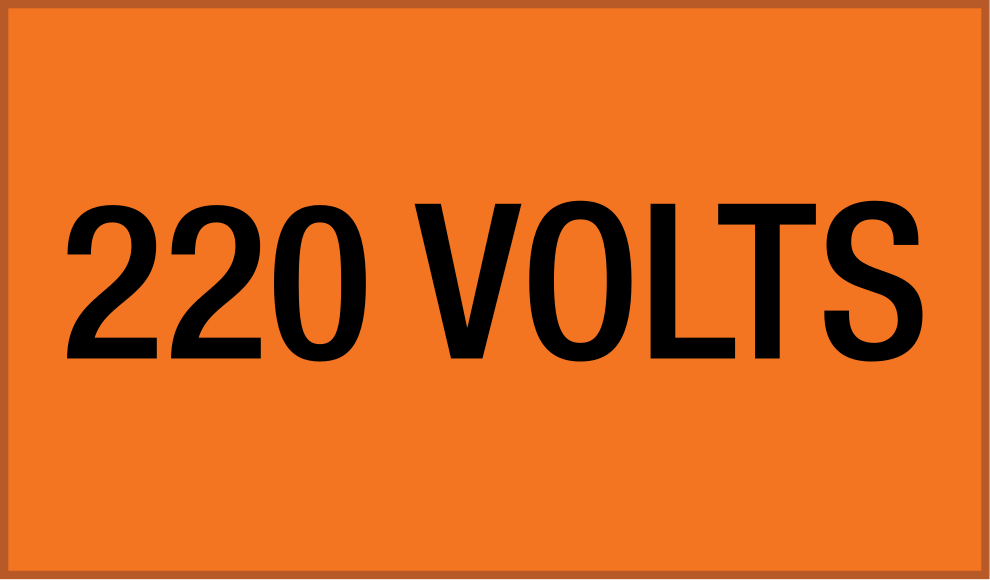 Elektrikli Ekipman Etiketleri, 1/2“ Yüksek x 2-1/4” Geniş, (220 Volt)