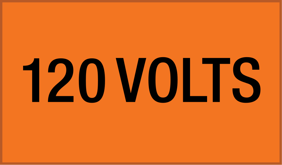 Elektrikli Ekipman Etiketleri, 1-1/8“ Yükseklik x 4-1/2” Genişlik, (120 Volt)