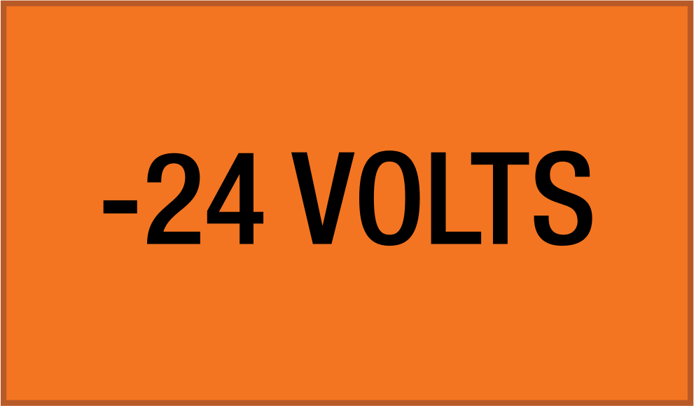 Elektrikli Ekipman Etiketleri, 2-1/4“ Yükseklik x 9” Genişlik, (-24 Volt)