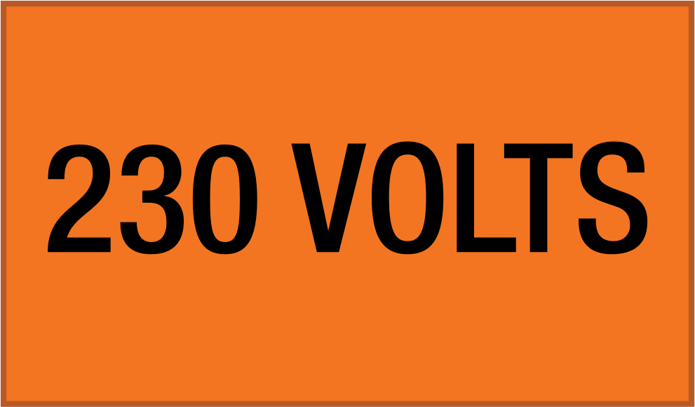 Elektrikli Ekipman Etiketleri, 1/2“ Yüksek x 2-1/4” Geniş, (230 Volt)