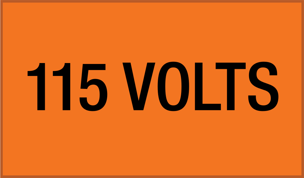 Elektrikli Ekipman Etiketleri, 2-1/4“ Yükseklik x 9” Genişlik, (115 Volt)