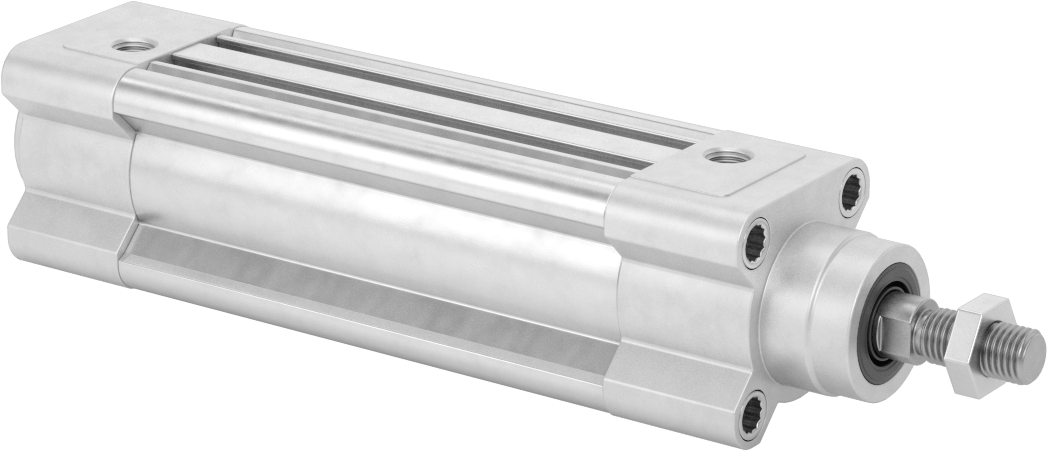 Kapalı Gövdeli Yüke Duyarlı Hava Silindiri, Kendinden Ayarlı Yastıklı, 32 mm Delik, 75 mm Strok