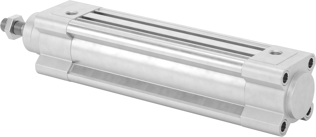 Kapalı Gövdeli Yüke Duyarlı Hava Silindiri, Kendinden Ayarlı Yastıklı, 32 mm Delik, 100mm Strok