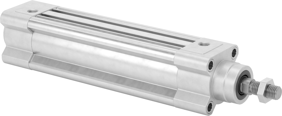Kapalı Gövdeli Yüke Duyarlı Hava Silindiri, Kendinden Ayarlı Yastıklı, 32 mm Delik, 100mm Strok