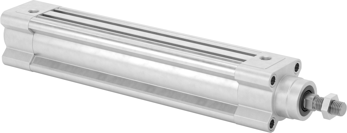Kapalı Gövdeli Yüke Duyarlı Hava Silindiri, Kendinden Ayarlı Yastıklı, 32 mm Delik, 150 mm Strok