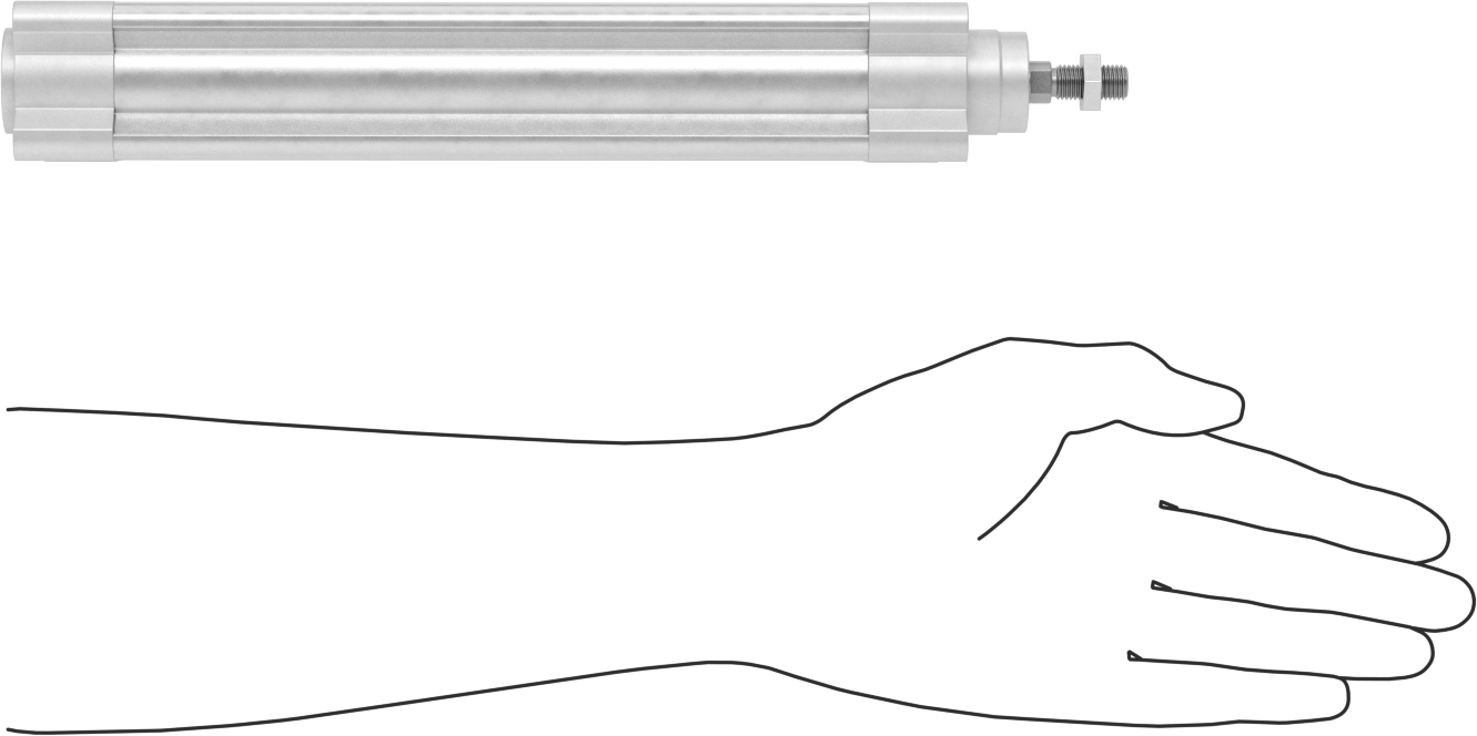 Kapalı Gövdeli Yüke Duyarlı Hava Silindiri, Yastıklı, 32 mm Delik Boyutu, 175 mm Strok Uzunluğu