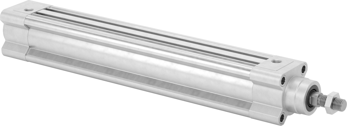 Kapalı Gövdeli Yüke Duyarlı Hava Silindiri, Kendinden Ayarlı Yastıklı, 32 mm Delik, 200 mm Strok