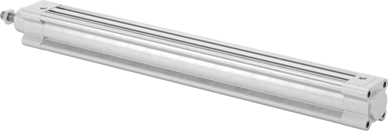 Kapalı Gövdeli Yüke Duyarlı Hava Silindiri, Kendinden Ayarlı Yastıklı, 32 mm Delik, 350 mm Strok