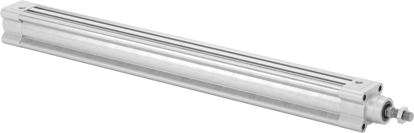 Kapalı Gövdeli Yüke Duyarlı Hava Silindiri, Kendinden Ayarlı Yastıklı, 32 mm Delik, 400 mm Strok