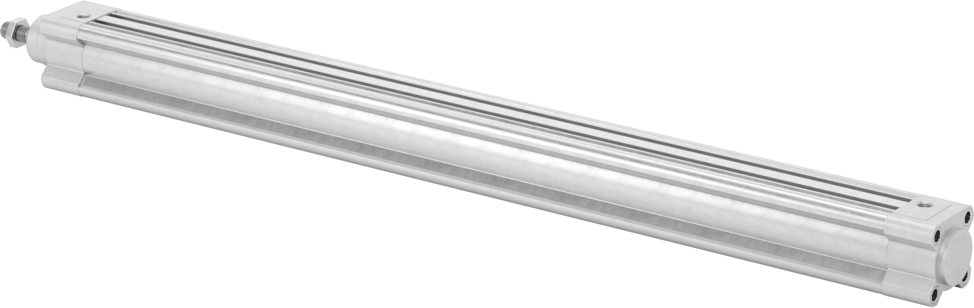 Kapalı Gövdeli Yüke Duyarlı Hava Silindiri, Kendinden Ayarlı Yastıklı, 32 mm Delik, 500 mm Strok