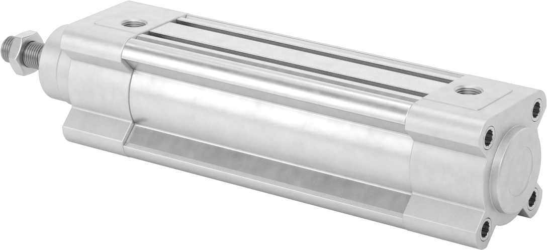 Kapalı Gövdeli Yüke Duyarlı Hava Silindiri, Yastıklı, 40 mm Delik Çapı, 100 mm Strok Uzunluğu