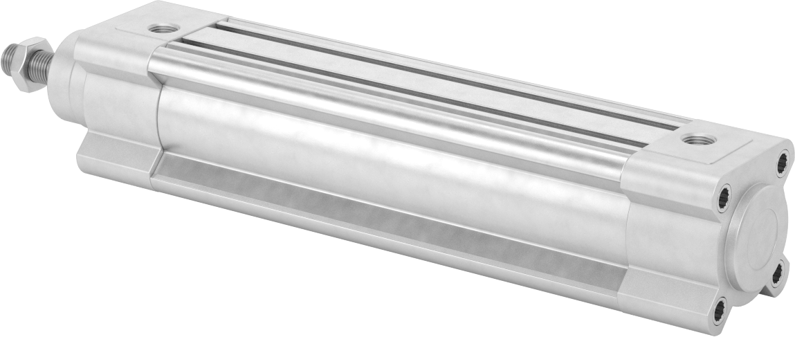 Kapalı Gövdeli Yüke Duyarlı Hava Silindiri, Kendinden Ayarlı Yastıklı, 40 mm Delik, 150 mm Strok
