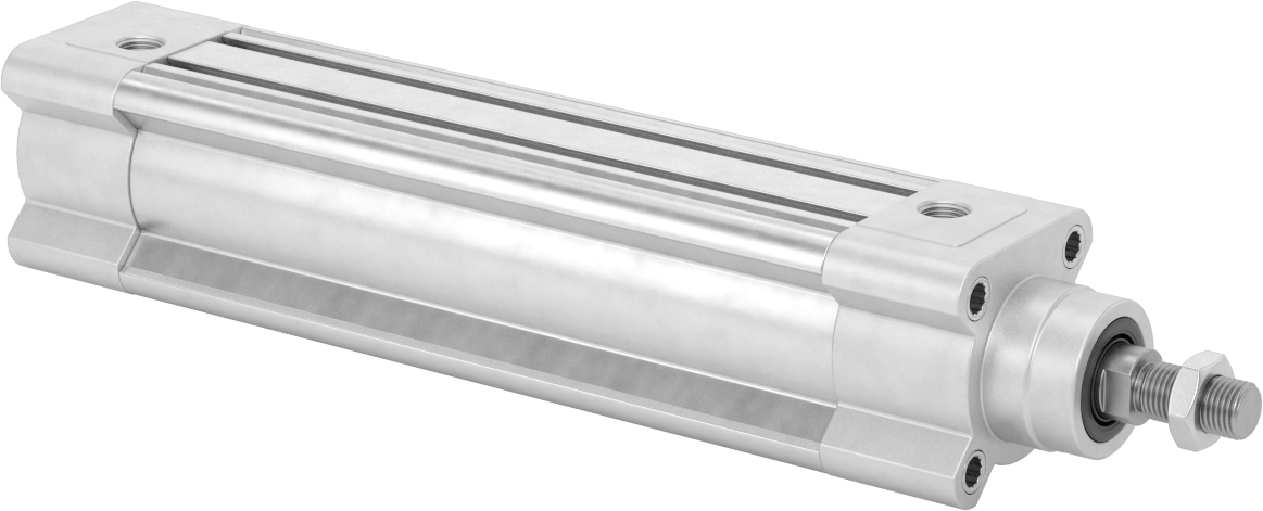 Kapalı Gövdeli Yüke Duyarlı Hava Silindiri, Kendinden Ayarlı Yastıklı, 40 mm Delik, 150 mm Strok