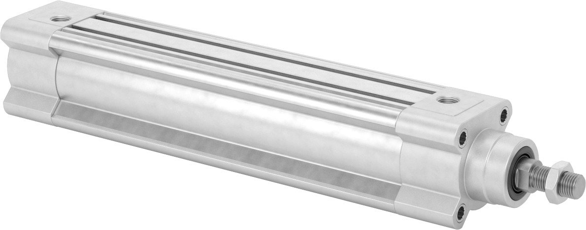 Kapalı Gövdeli Yüke Duyarlı Hava Silindiri, Kendinden Ayarlı Yastıklı, 40 mm Delik, 175 mm Strok