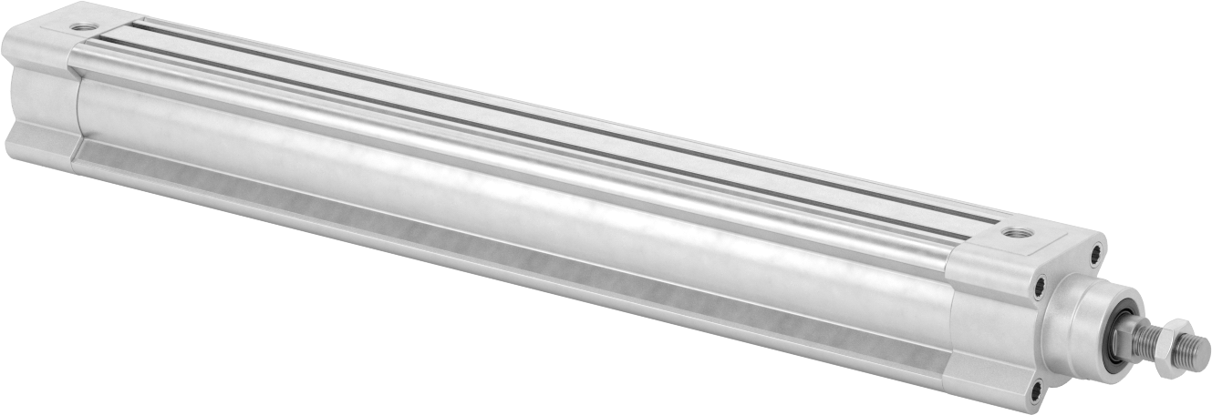 Kapalı Gövdeli Yüke Duyarlı Hava Silindiri, Yastıklı, 40 mm Delik Çapı, 350 mm Strok Uzunluğu