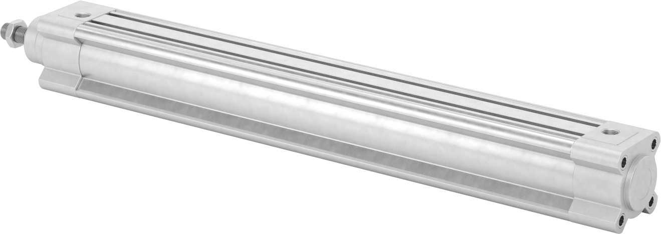 Kapalı Gövdeli Yüke Duyarlı Hava Silindiri, Yastıklı, 40 mm Delik Çapı, 350 mm Strok Uzunluğu