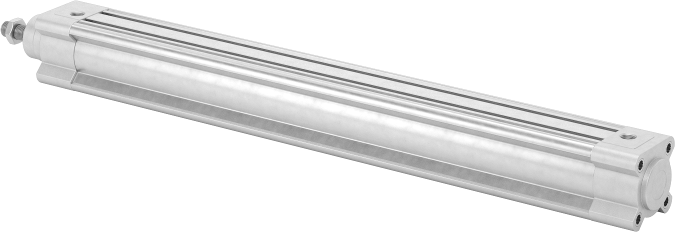 Kapalı Gövdeli Yüke Duyarlı Hava Silindiri, Kendinden Ayarlı Yastıklı, 40 mm Delik, 400 mm Strok