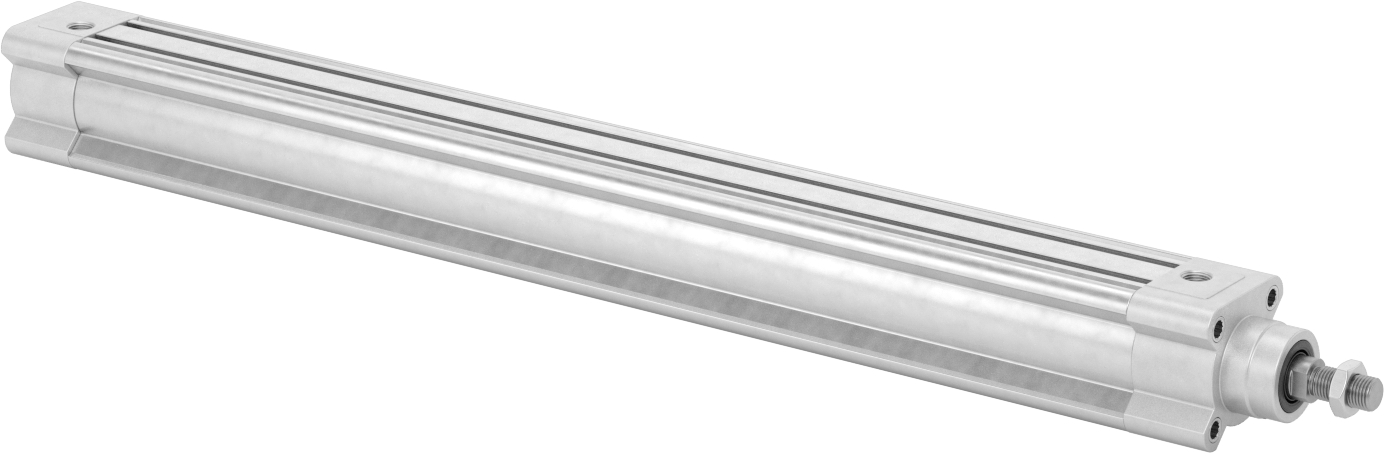 Kapalı Gövdeli Yüke Duyarlı Hava Silindiri, Kendinden Ayarlı Yastıklı, 40 mm Delik, 450 mm Strok
