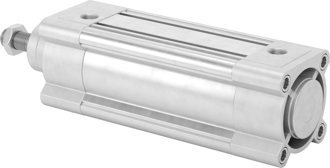 Kapalı Gövdeli Yüke Duyarlı Hava Silindiri, Kendinden Ayarlı Yastıklı, 63 mm Delik, 100mm Strok