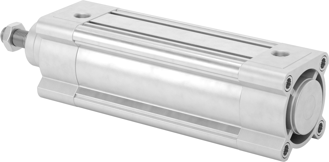 Kapalı Gövdeli Yüke Duyarlı Hava Silindiri, Kendinden Ayarlı Yastıklı, 63 mm Delik, 125 mm Strok