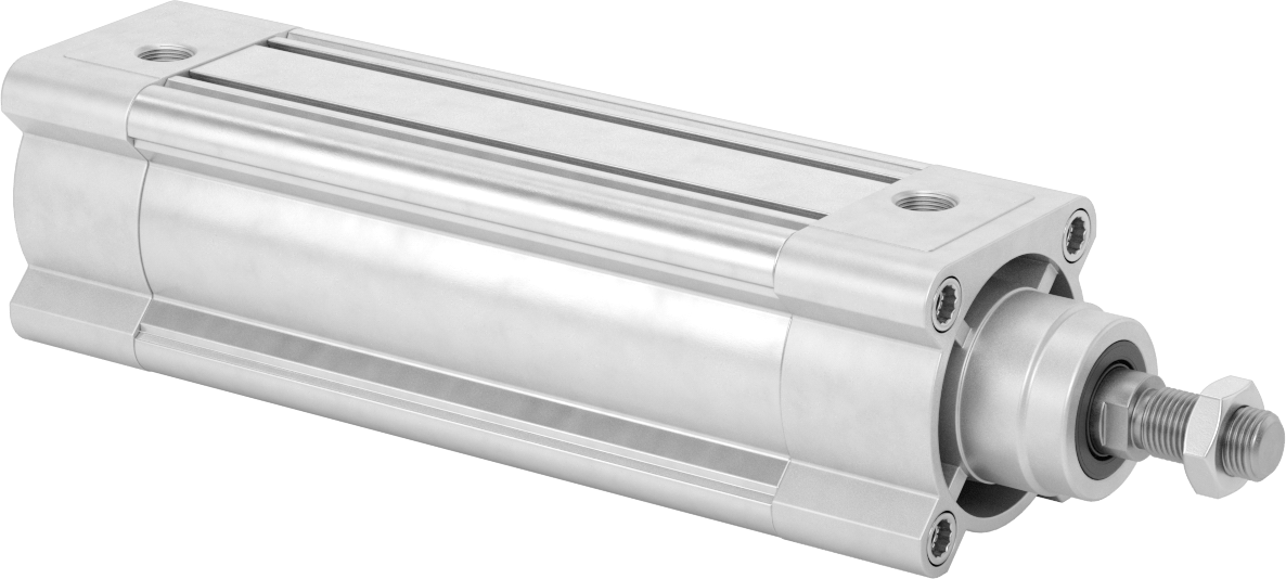 Kapalı Gövdeli Yüke Duyarlı Hava Silindiri, Kendinden Ayarlı Yastıklı, 63 mm Delik, 150 mm Strok