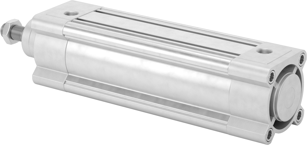 Kapalı Gövdeli Yüke Duyarlı Hava Silindiri, Kendinden Ayarlı Yastıklı, 63 mm Delik, 150 mm Strok