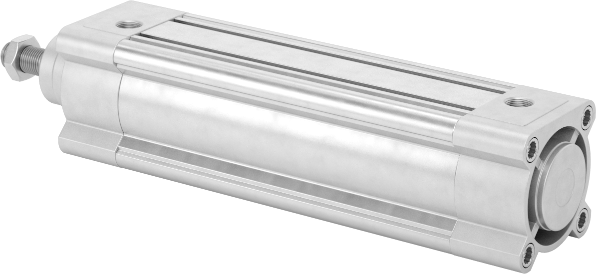 Kapalı Gövdeli Yüke Duyarlı Hava Silindiri, Yastıklı, 63 mm Delik Boyutu, 175 mm Strok Uzunluğu