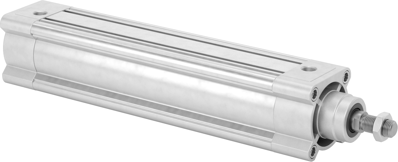 Kapalı Gövdeli Yüke Duyarlı Hava Silindiri, Yastıklı, 63 mm Delik Boyutu, 250 mm Strok Uzunluğu