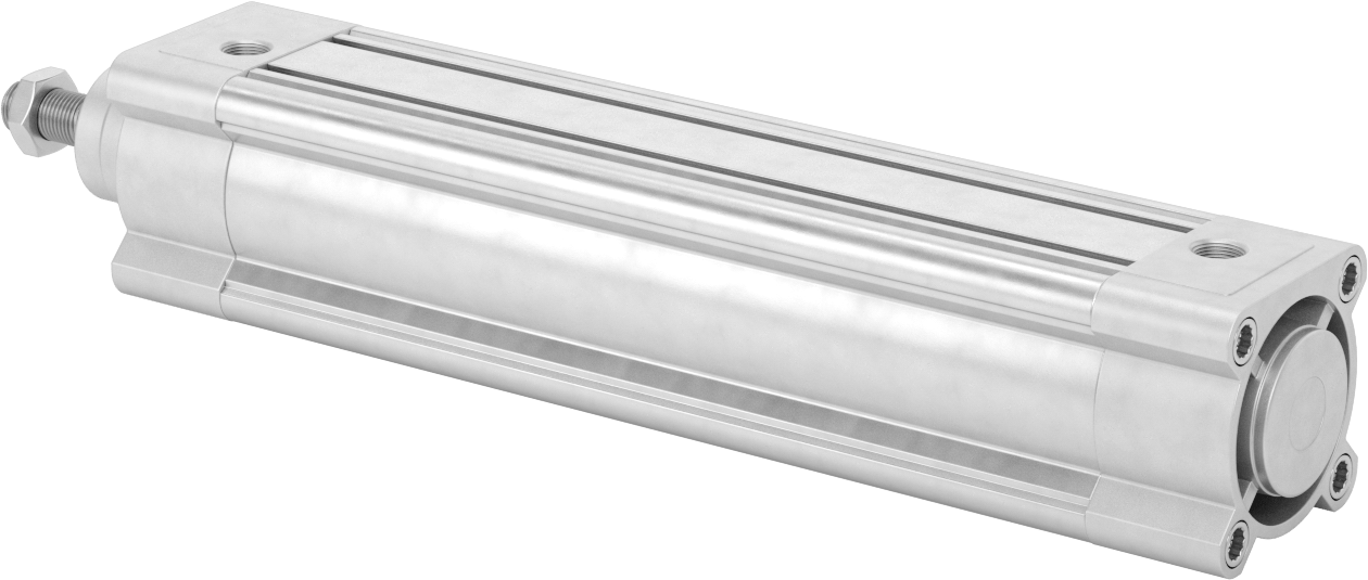 Kapalı Gövdeli Yüke Duyarlı Hava Silindiri, Yastıklı, 63 mm Delik Boyutu, 250 mm Strok Uzunluğu