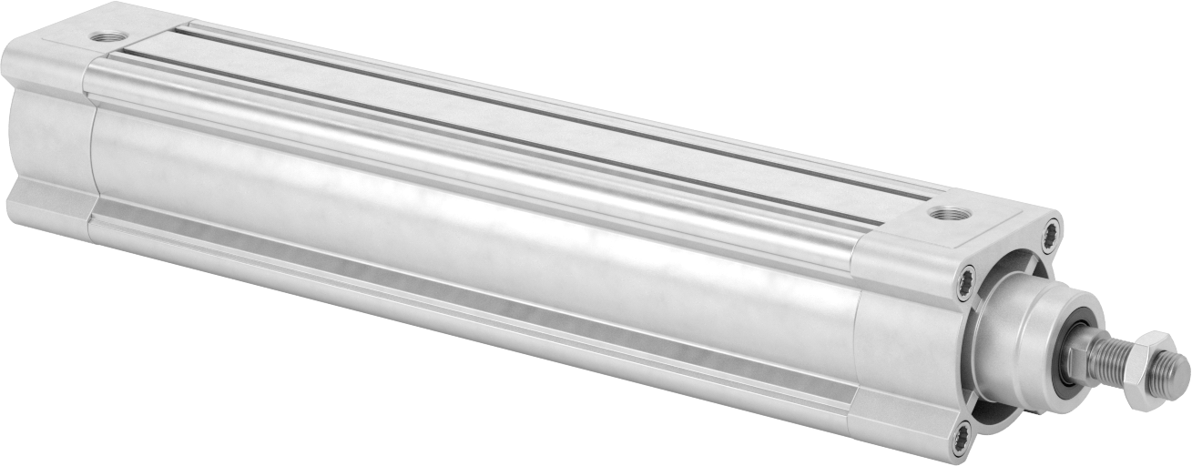 Kapalı Gövdeli Yüke Duyarlı Hava Silindiri, Yastıklı, 63 mm Delik Boyutu, 300 mm Strok Uzunluğu