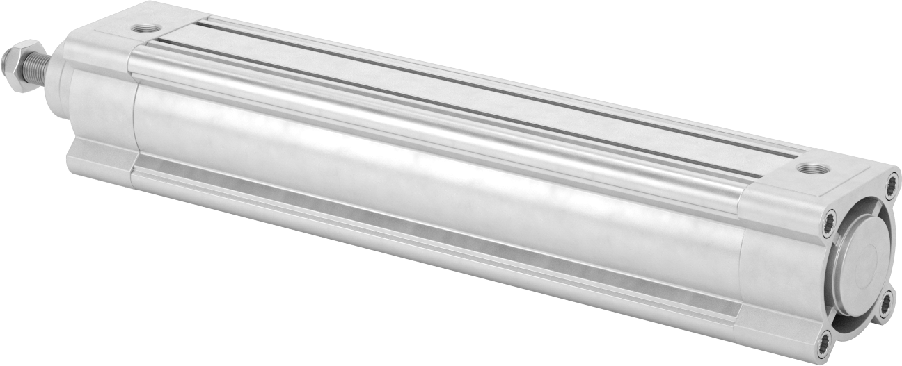 Kapalı Gövdeli Yüke Duyarlı Hava Silindiri, Yastıklı, 63 mm Delik Boyutu, 300 mm Strok Uzunluğu