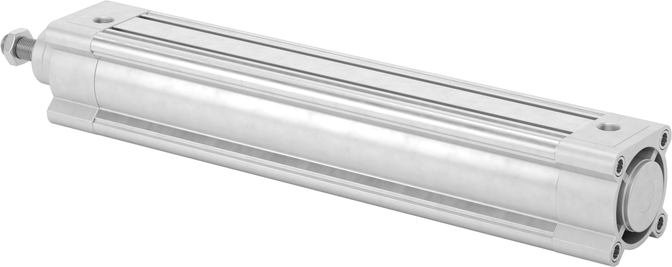 Kapalı Gövdeli Yüke Duyarlı Hava Silindiri, Kendinden Ayarlı Yastıklı, 63 mm Delik, 325 mm Strok