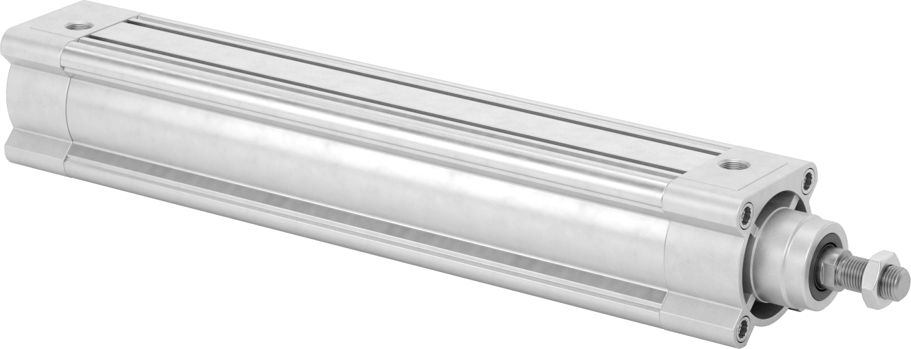 Kapalı Gövdeli Yüke Duyarlı Hava Silindiri, Kendinden Ayarlı Yastıklı, 63 mm Delik, 325 mm Strok
