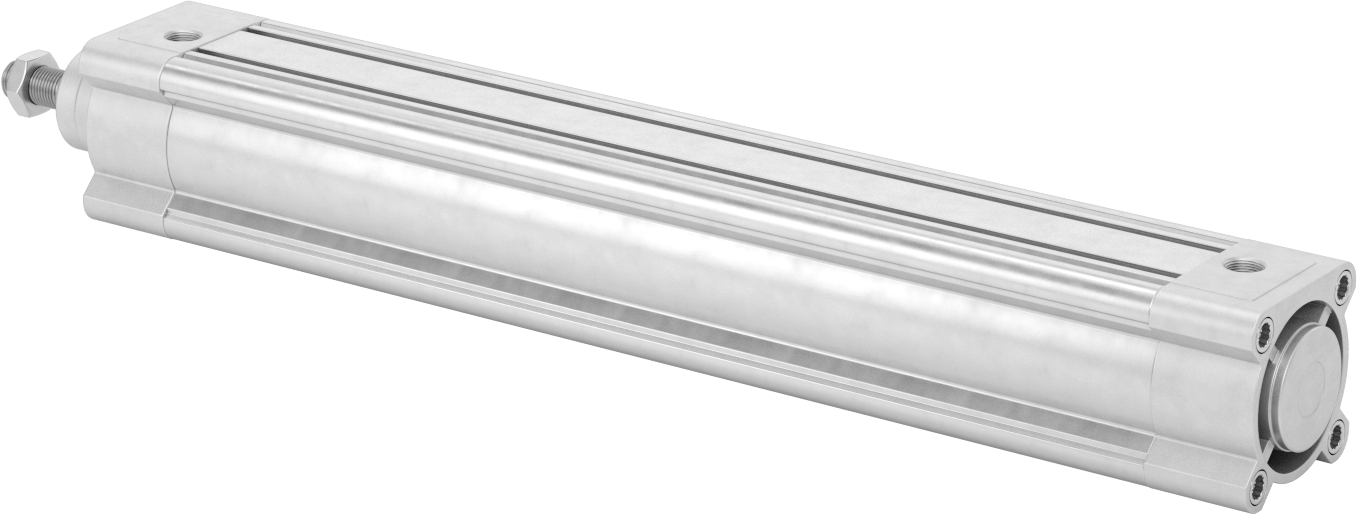 Kapalı Gövdeli Yüke Duyarlı Hava Silindiri, Kendinden Ayarlı Yastıklı, 63 mm Delik, 400 mm Strok