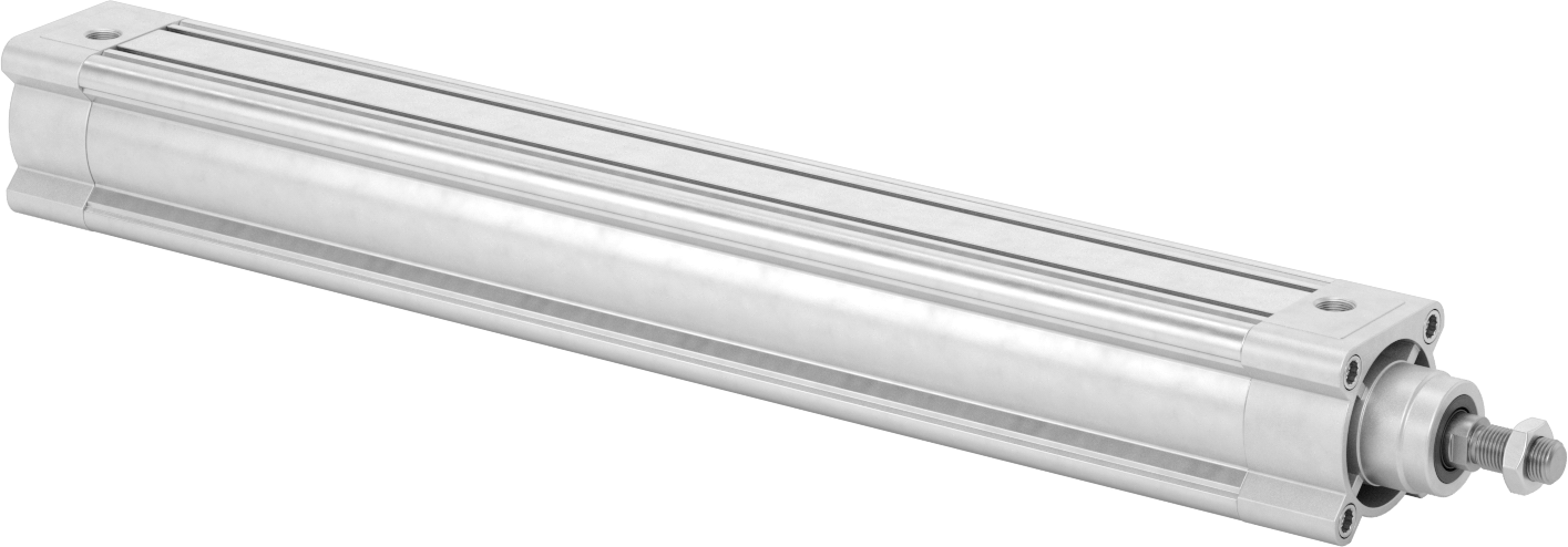 Kapalı Gövdeli Yüke Duyarlı Hava Silindiri, Kendinden Ayarlı Yastıklı, 63 mm Delik, 500 mm Strok