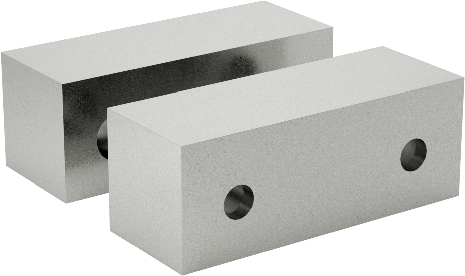 Freze Makinesi Mengene Çeneleri, İşlenebilir, 1018 Düşük Karbonlu Çelik, 4" x 1-1/2" x 1.5"