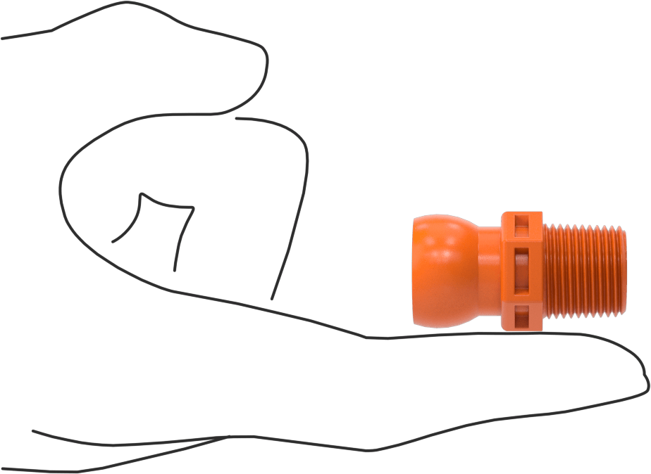 Erkek Besleme Konektörü, 3/8 BSPT x 1/2" Loc-Line Soğutma Sıvısı Hortumu
