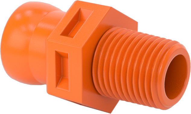 Erkek Adaptör, 1/4" Anma Ölçüsü x 1/8 NPT, Loc-Line Soğutma Suyu Hortumu için