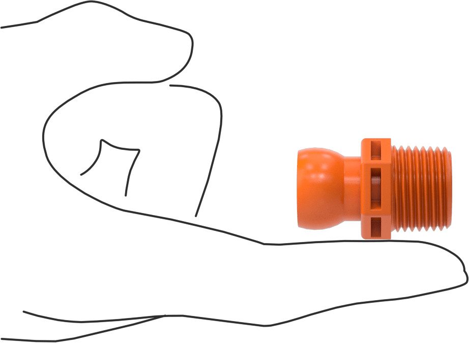 Erkek Besleme Konektörü, 1/2 NPT x 1/2" Loc-Line Soğutma Sıvısı Hortumu