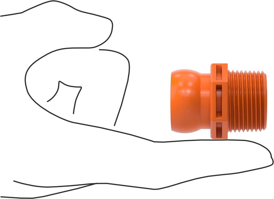Erkek Besleme Konektörü, 3/4 NPT x 3/4" Loc-Line Soğutma Sıvısı Hortumu