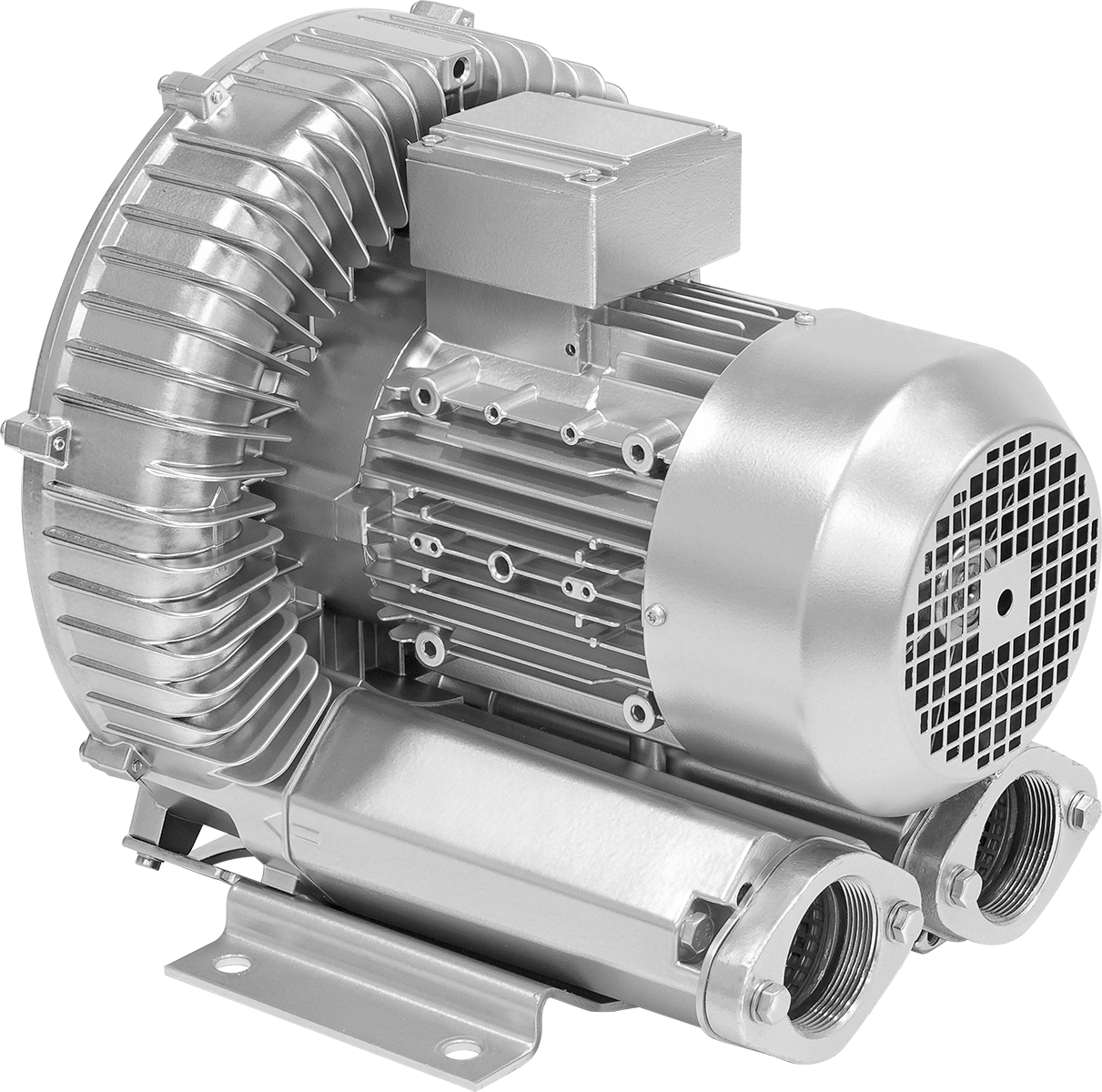 Yüksek Akışlı Düşük Basınçlı Sıkıştırılmış Hava Üfleyici, Tek Kademeli, Üç Fazlı, 150 CFM @ 0 PSI, 3-1/4 hp