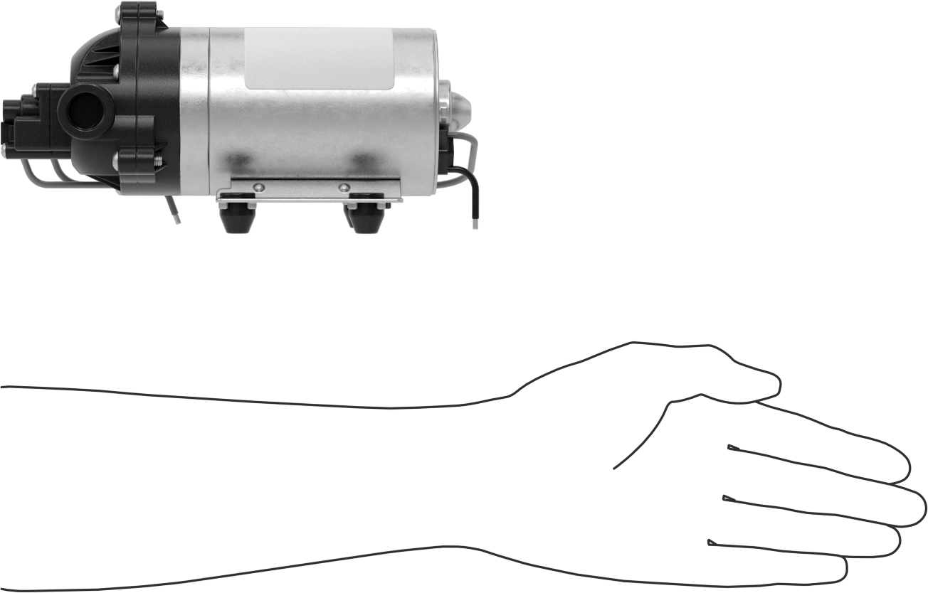 Her Yönde Sabit Akış Hızlı Pompa, Su için, 12V DC, 1.8 gpm, 231 Maksimum Baş Uzunluğu