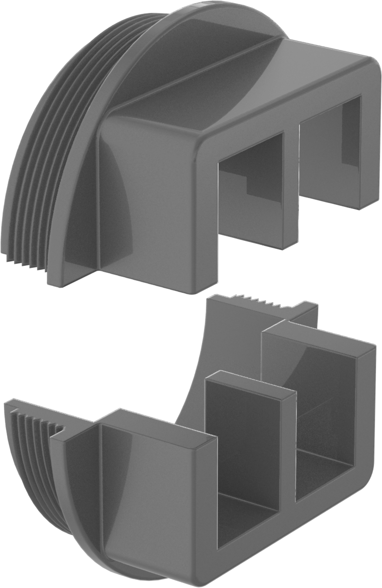 Knockout-Mount Housing Shown Open