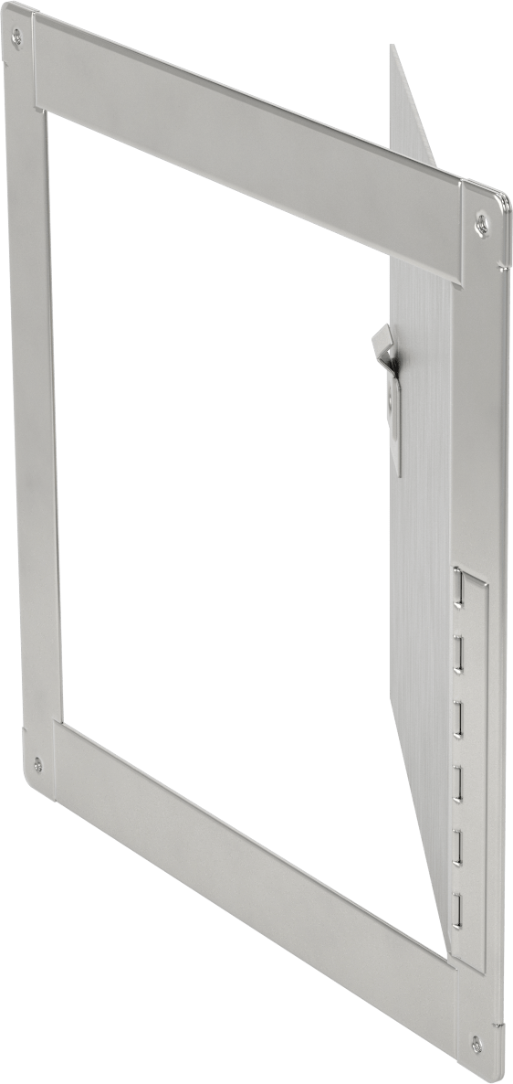 304 Paslanmaz Çelik Yüzeye Monte Erişim Paneli ve Çerçeve, 11-3/8“ x 11-3/8” Kesik
