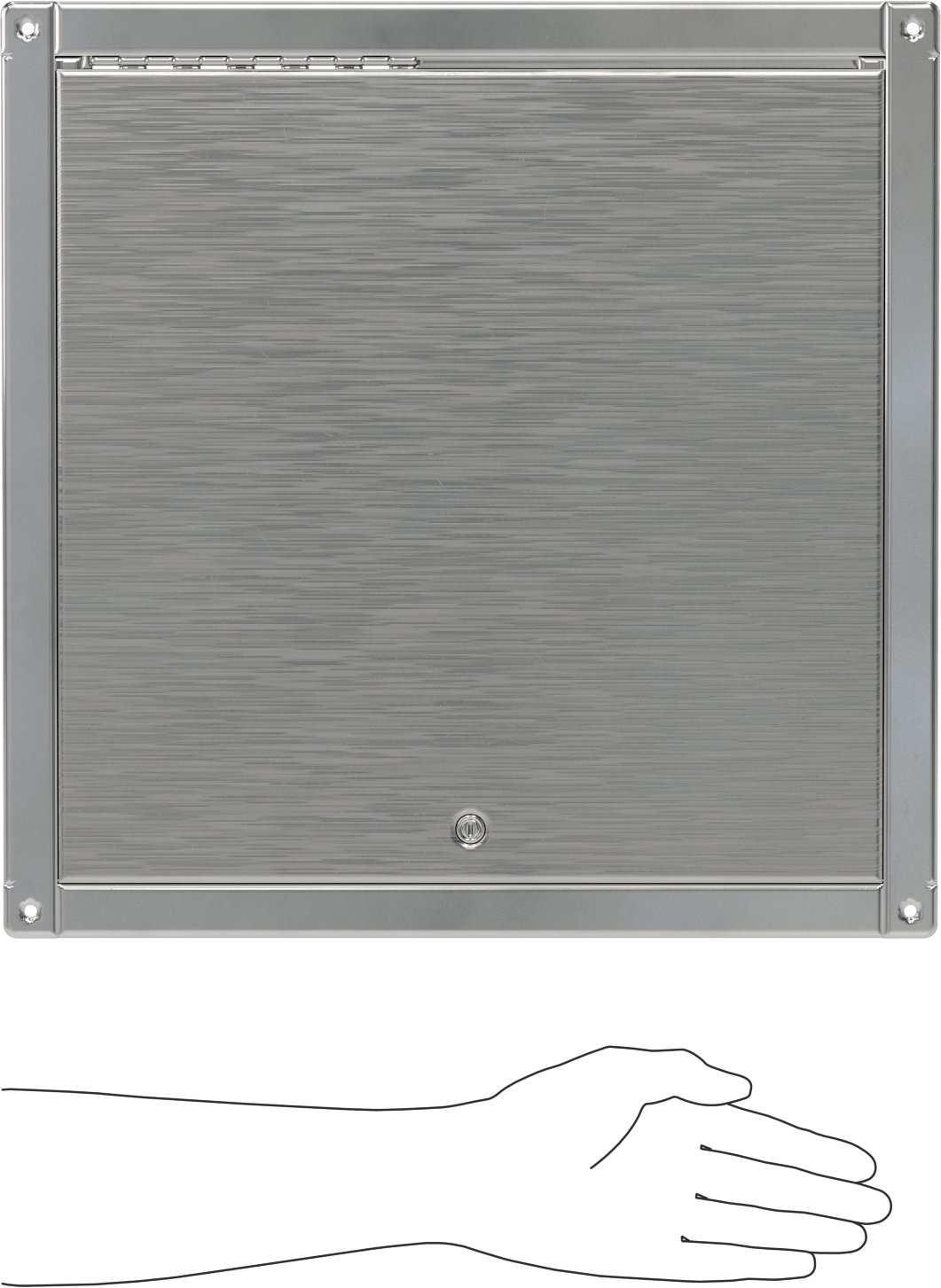 304 Paslanmaz Çelik Yüzeye Monte Erişim Paneli ve Çerçeve, 15-3/8“ x 15-3/8” Kesik için