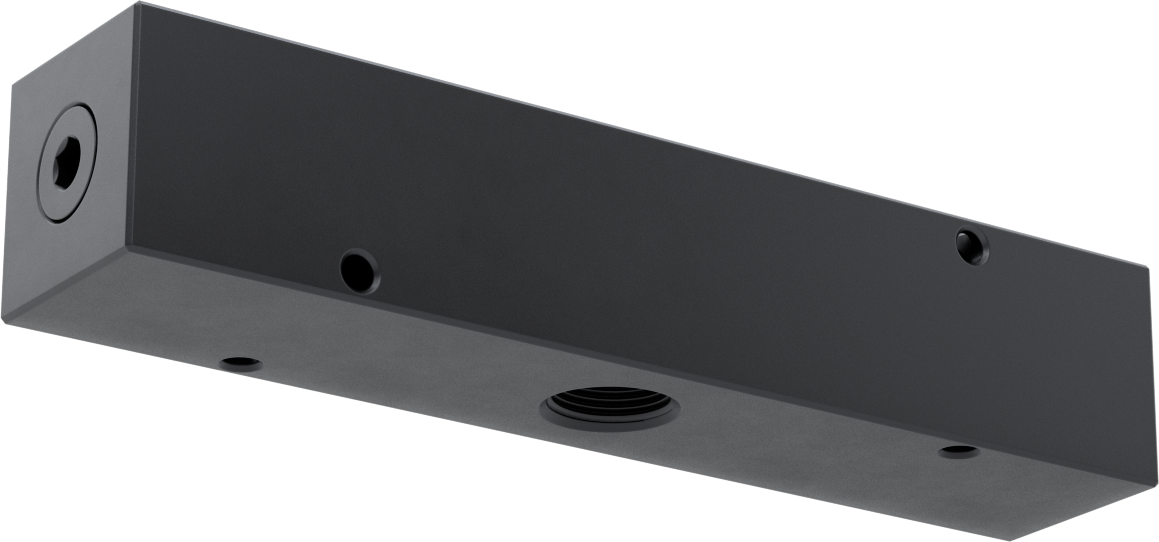 Düz Akışlı Dikdörtgen Manifold, Eloksallı Alüminyum, Standart, 6 Çıkış, 3/4 NPT x 1/2 NPT