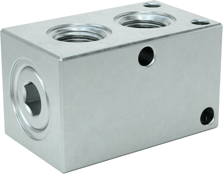 Düz Akışlı Dikdörtgen Manifold, Çinko Kaplı Çelik, Standart, 2 Çıkış, 3/8 NPT x 1/4 NPT