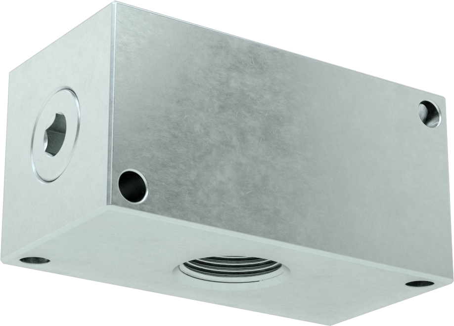 Düz Akışlı Dikdörtgen Manifold, Çinko Kaplı Çelik, Standart, 2 Çıkış, 3/4 NPT x 1/2 NPT